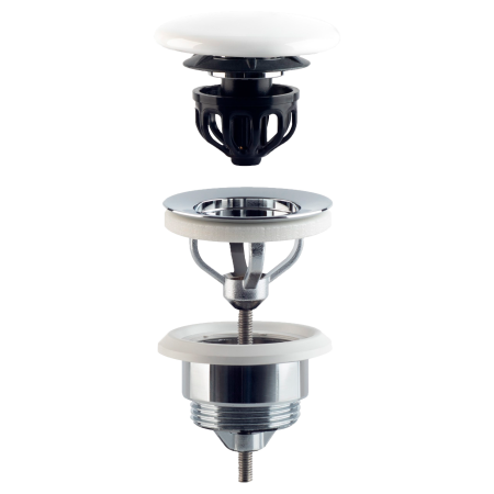 Донный клапан универсальный с керамической крышкой 1”1/4 OMP Tea 7532.310.5.T1, белый матовый