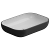 Раковина накладная биколор 60x42 см GSG Ceramic Design Easy EALAVRE60BI000/003, White/Black Matt