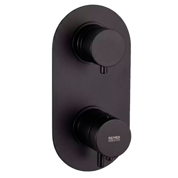Смеситель термостатический для душа Remer Elegance NT92KBNO, черный матовый