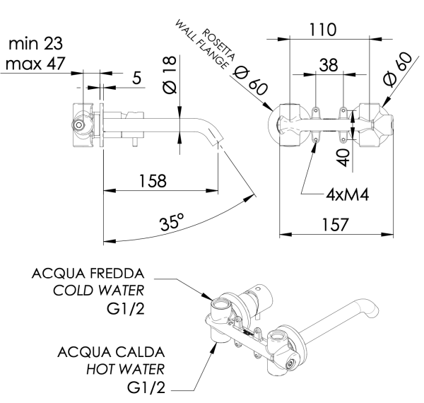 Смеситель для раковины Daniel Tokyo TK632P15, чёрный матовый