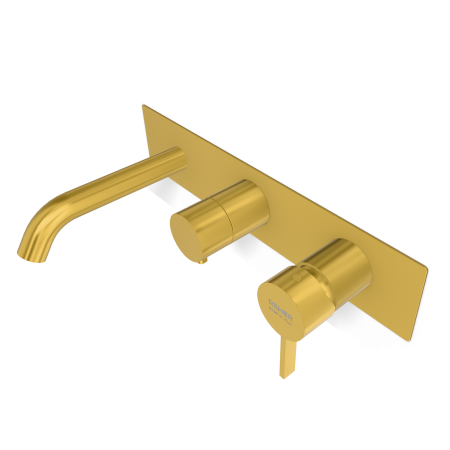 Смеситель для ванны Remer Metrica MC54D2WBBG, золото брашированное