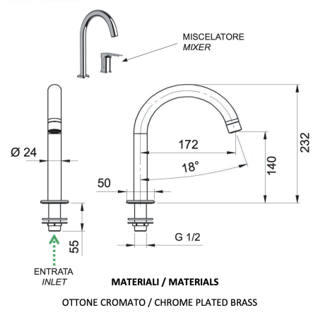 Смеситель для раковины Remer Class Line L57