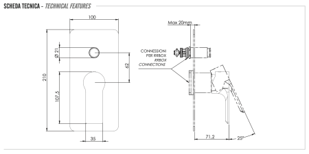 Смеситель для душа Remer Energy EY09KBNO, черный матовый