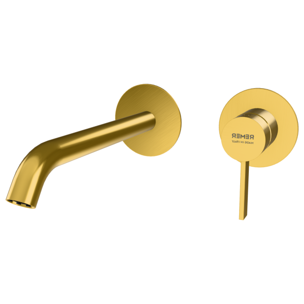 Смеситель для раковины Remer Metrica MC15PLWBBG, золото брашированное