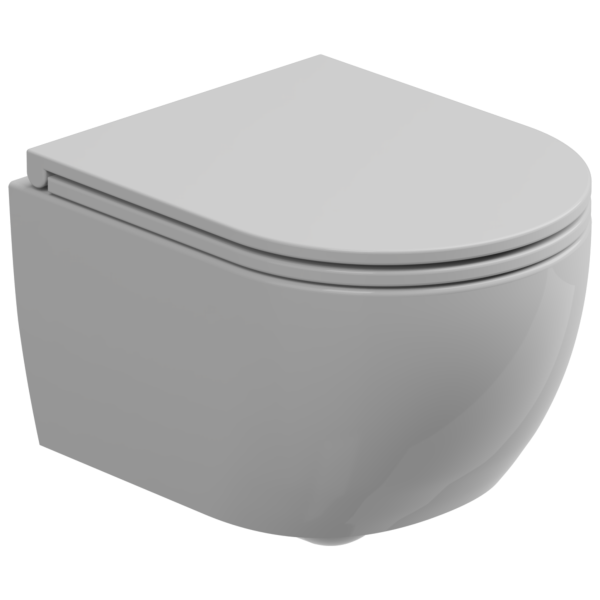 Чаша подвесного унитаза укороченная с креплением GSG Ceramic Design Like RULKWCSOXXS000FI, белый глянцевый