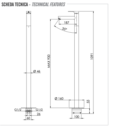 Смеситель для раковины Remer Class Line L18