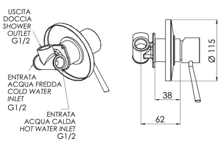 Смеситель для душа Remer Minimal N30