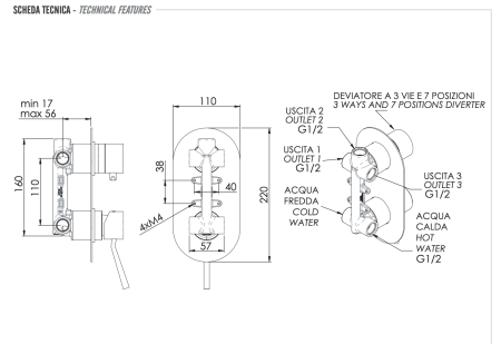 Смеситель для душа Remer Minimal N937
