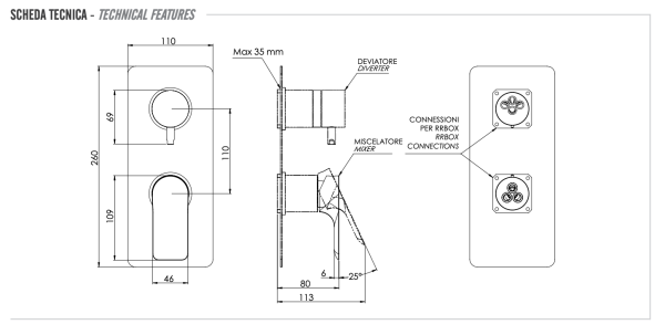 Смеситель для душа Remer Infinity I93KBDO, золото глянцевое