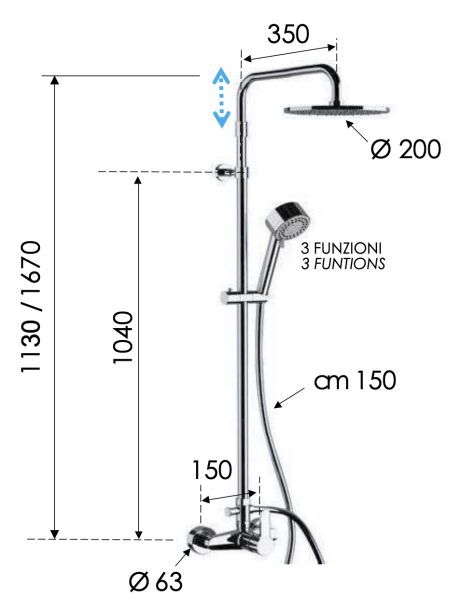 Душевая система Remer Winner W37AMD20