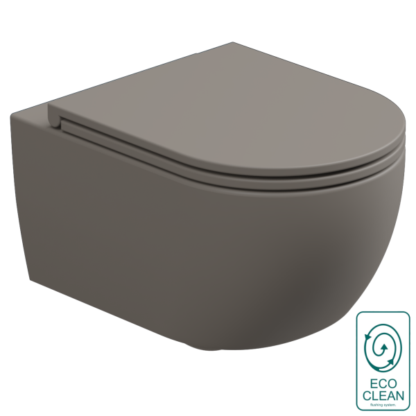 Чаша подвесного унитаза со смывом Eco Clean (торнадо) GSG Ceramic Design Like LKWCSOEC030, Cashmere Matt