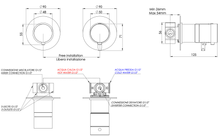 Смеситель термостатический для душа Remer X Style XT96D3XV, сталь