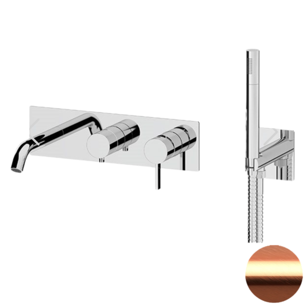 Смеситель для ванны Remer Metrica MC53D2RP, медь брашированная