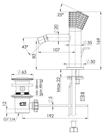 Смеситель для биде Remer Celebrity CEC20