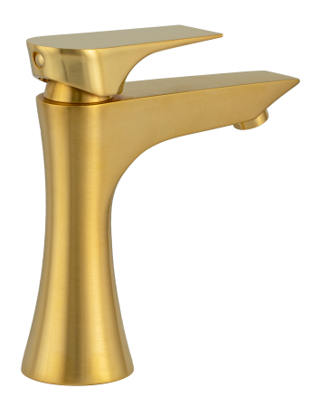 Смеситель для раковины Daniel Diva DV606DP, золото брашированное