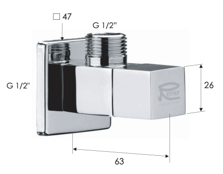 Запорный вентиль 1/2*1/2 Remer 128S1212