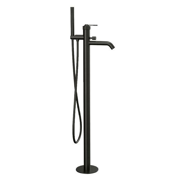 Смеситель для ванны напольный Remer Atelier AL08GM, оружейная сталь PVD