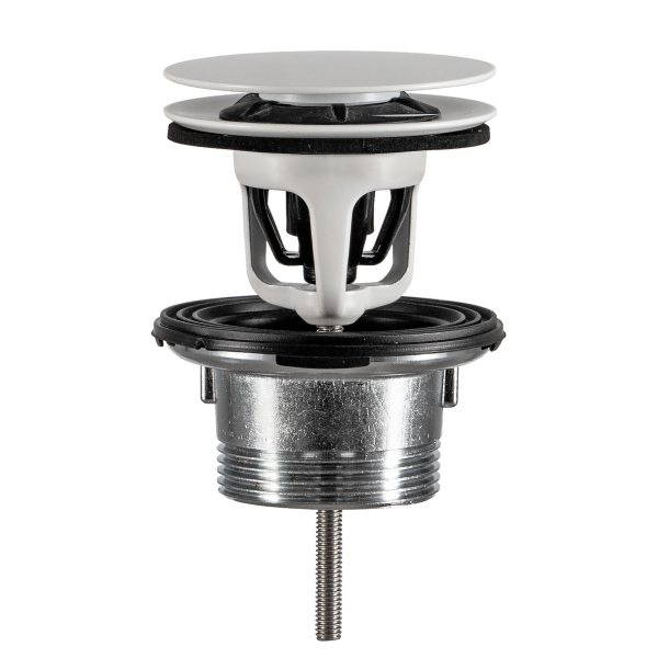 Донный клапан с переливом для ванны click-clack 1”1/2 OMP Tea Clicker 8334.060.6.XD, белый матовый