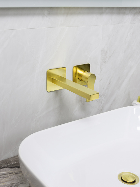 Смеситель для раковины Mariani Kali B22565KLP, золото брашированное