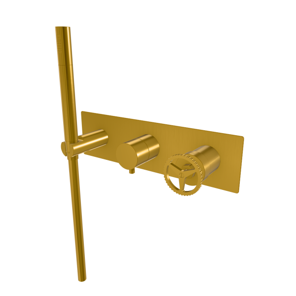 Смеситель для душа Remer Chrono CH97D2WBBG, золото брашированное