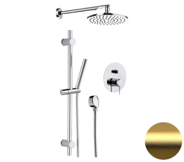Душевая система Remer X Style X09S01OBG, золото брашированное
