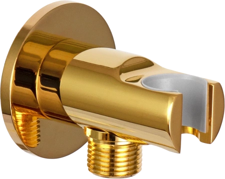 Держатель ручного душа с подключением шланга Remer 337MDO, золото глянцевое