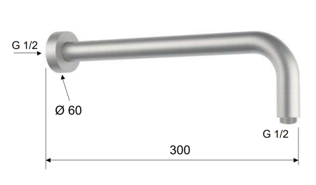 Кронштейн для верхнего душа 30 см Remer INOX SS343L30, нержавеющая сталь