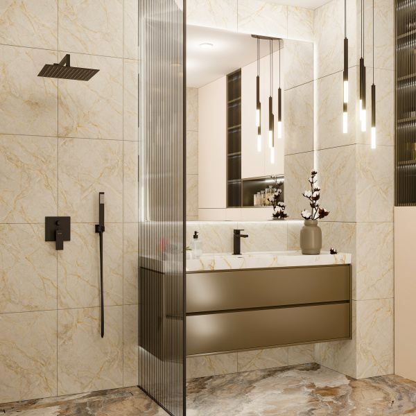 Комплект для душа Mariani B14243PF00, черный матовый