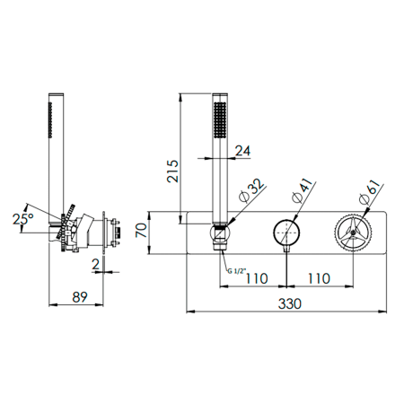 Смеситель для душа Remer Chrono CH97D3WBCFP, черный брашированный хром