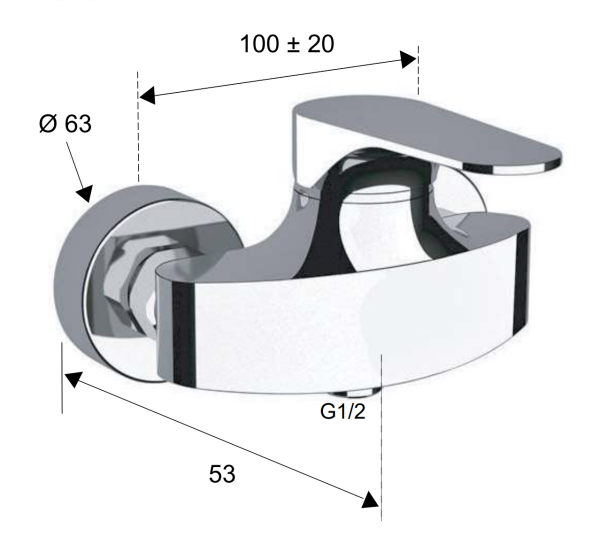 Смеситель для душа Remer Class Line LC31DO, золото глянцевое