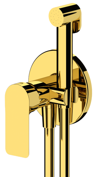 Гигиенический душ со смесителем Remer Infinity I65WDO, золото глянцевое