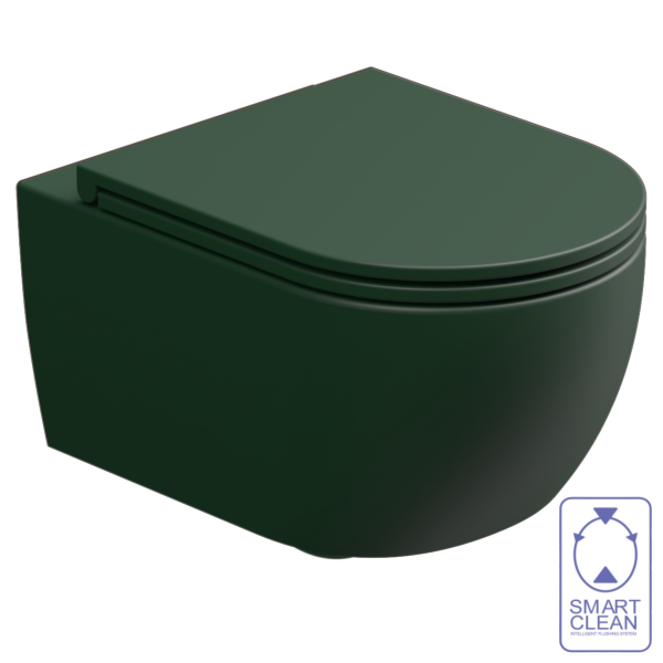 Чаша подвесного унитаза со смывом Smart Clean GSG Ceramic Design Like LKWCSO036, Smeraldo Matt