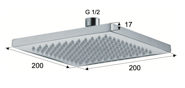 Верхний душ с шарнирным соединением 20 см Daniel A59015, черный матовый