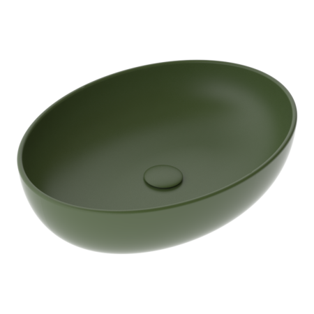 Раковина накладная 55x42 см GSG Ceramic Design Easy EALAVOV55026, оливковый