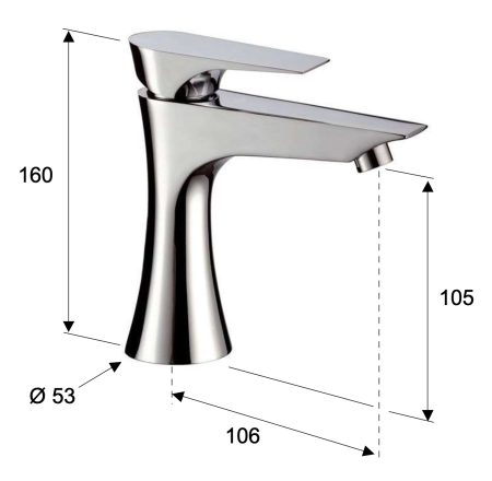 Смеситель для раковины Daniel Diva DV606DP, золото брашированное