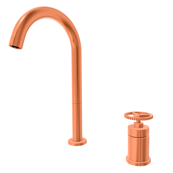 Смеситель для раковины Remer Chrono CH57LRP, медь брашированная