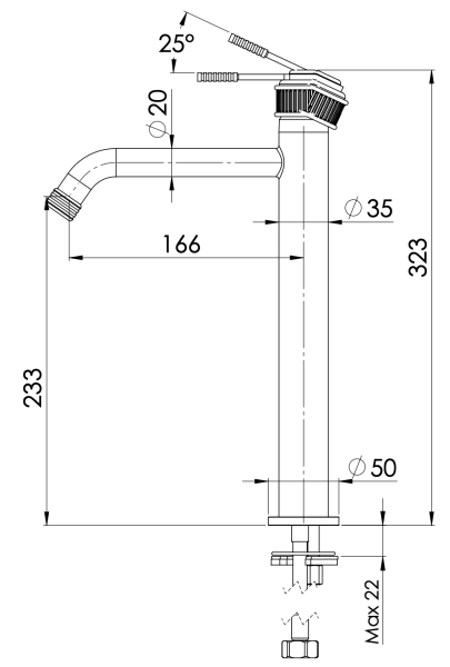 Смеситель для раковины Remer Atelier AL11LXLBR, бронза масляная