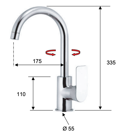 Смеситель для кухни Remer Infinity I72NP, никель брашированный