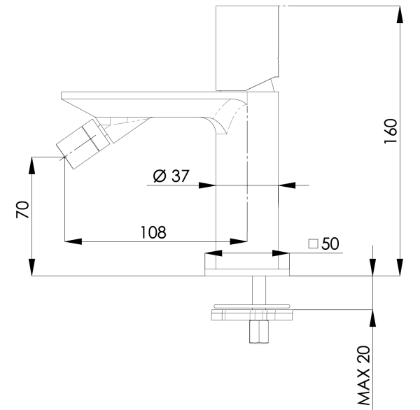 Смеситель для биде Remer Edge EG520NO, черный матовый
