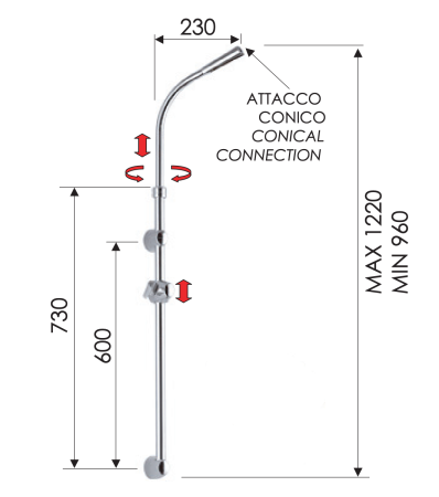 Душевая стойка с двумя держателями лейки Remer 318C