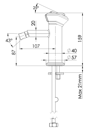 Смеситель для биде Remer Element ET22