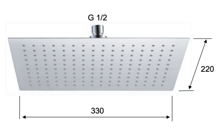 Верхний душ с шарнирным соединением 33x22 см Remer 357UFRX