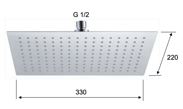 Верхний душ с шарнирным соединением 33x22 см Remer 357UFRX