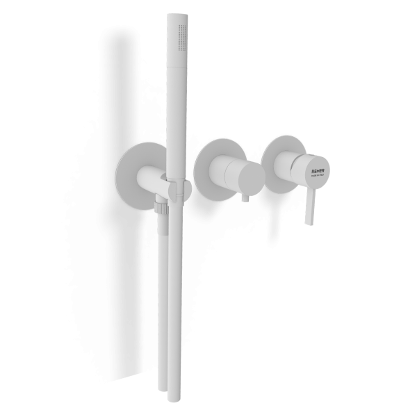 Смеситель для душа Remer Metrica MC97D3PWBBO, белый матовый