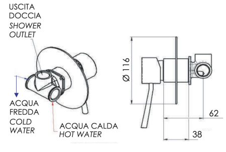 Смеситель для душа Remer Minimal N30L