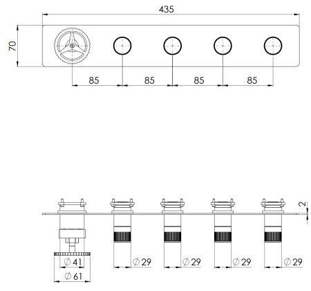 Смеситель для душа Remer Chrono CH98D4WBXV, сталь