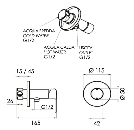 Гигиенический душ со смесителем Remer Winner W65B