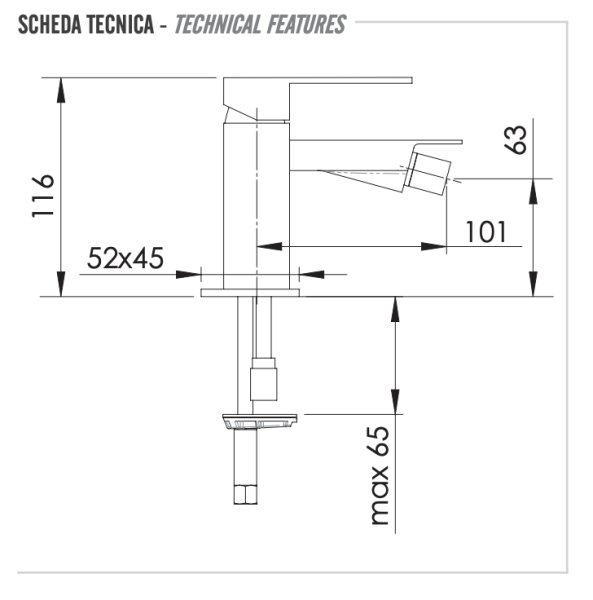 Смеситель для биде Remer Q-Design QD21