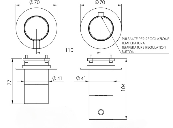 Смеситель для душа Remer X Style XT92ZPWBCU, медь брашированная PVD
