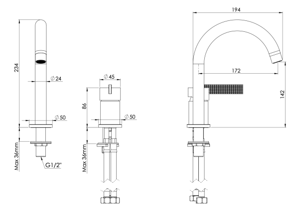Смеситель для раковины Daniel Club ANC655RP, медь брашированная